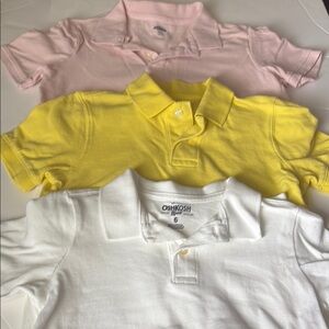 Kids Polo Trio - Soft Pink, Sunny Yellow, Crisp White